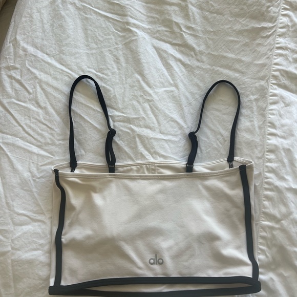 Alo Airbrush Streamlined Bra Tank Ivory/Black SOLD OUT EVERYWHERE - Picture 3 of 4